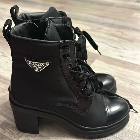 Prada with box nylon new booties, black size 36.